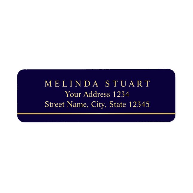 Navy Blue and Gold Modern Elegant (Front)