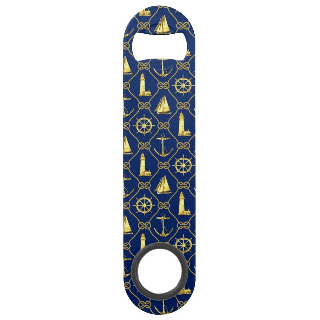 Navy Blue and Gold Nautical Maritime Sailboat (Front)