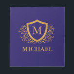 Navy Blue and Gold Personalized Monogram Name Notepad<br><div class="desc">Navy Blue and Gold Personalized Stylish Monogram Name. For further customization,  please click the "Customize it" button and use our design tool to modify this template.</div>