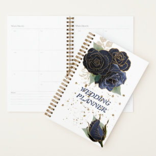 Navy Blue and Gold Roses Wedding Planner