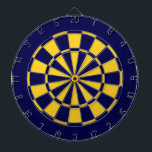 Navy Blue and Gold Team Colours Dartboard and Dart<br><div class="desc">Awesome team colours navy blue and gold (yellow) dartboard with darts for your dorm room,  game room,  coach's office,  or man cave! Fun sports decor for any sports fan cheering on the navy blue and gold! A great gift for your boyfriend,  husband,  son,  or dad!</div>