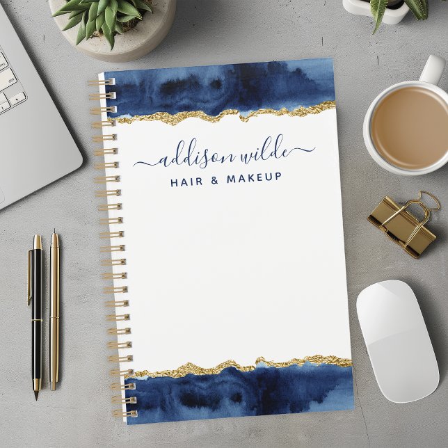 Navy Blue And Gold Watercolor Business Planner (Creator Uploaded)