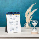 Navy Blue And Gold Watercolor Price Menu Plaque<br><div class="desc">Navy Blue And Gold Watercolor Price Menu plaque. Elegant Navy Blue And Gold geometric hand lettered style calligraphy script professional business design. Perfect for makeup artists,  hair stylists,  cosmetologists,  and more!</div>
