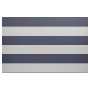 Navy Blue and Gray Wide Stripes Large Scale Fabric