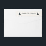 Navy Blue and Green Plaid Christmas Return Address Wrap Around Label<br><div class="desc">Modern Christmas return address labels featuring a timeless design with the greeting "Merry Christmas" and Christmas trees with a muted navy blue and green plaid pattern.</div>