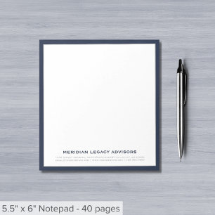 Navy Blue and Grey Business Notepad