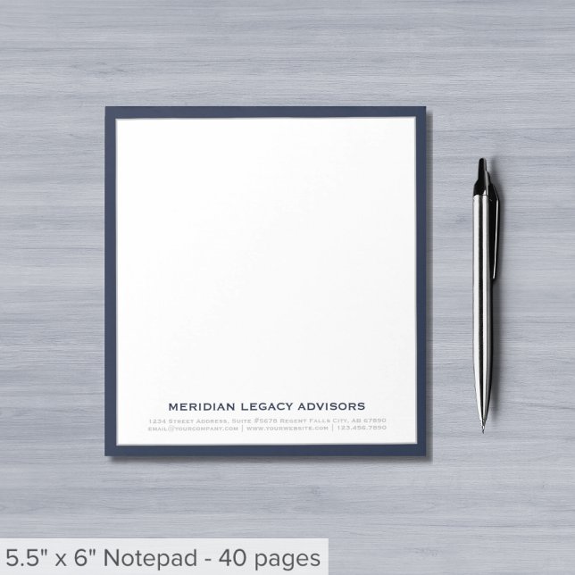 Navy Blue and Grey Business Notepad (Creator Uploaded)