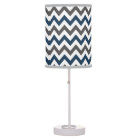 Navy Blue and Grey Chevron Table Lamp