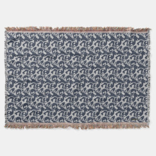 Navy Blue and Grey Custom Design Throw Blanket