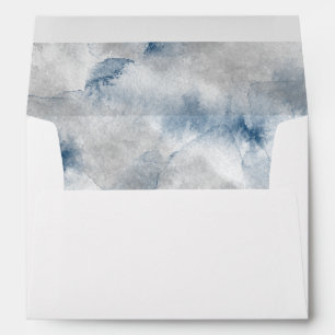 Navy Blue and Grey Watercolor Envelope