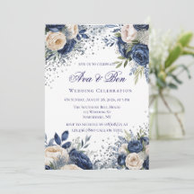 Navy Blue and Ivory Floral Wedding Celebration