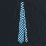 Navy Blue And Light Blue Checks Chequered Tie<br><div class="desc">Modern trendy chequered neck tie in navy blue and light pastel blue checks.</div>