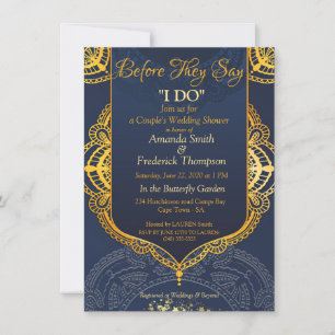 Navy Blue and or Violet with Gold Mandalas Invitation