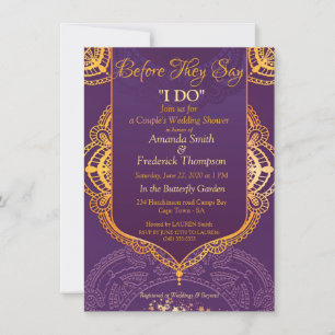 Navy Blue and or Violet with Gold Mandalas Invitation