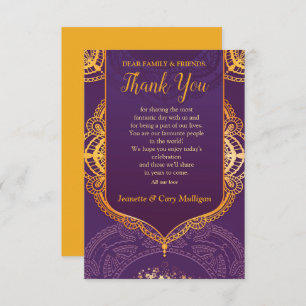 Navy Blue and or Violet with Gold Mandalas RSVP Card