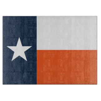 Navy Blue and Orange Texas Flag Cutting Board