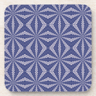 Navy Blue and Pink Origami Fortune Teller Pattern Coaster