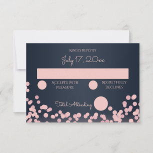Navy Blue and Pink Sparkle Wedding Response