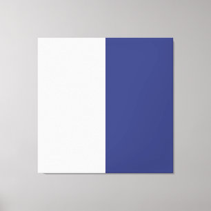 Navy Blue and Pink Vertical Colour Blocks Canvas Print
