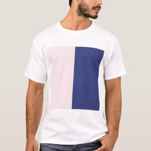 Navy Blue and Pink Vertical Colour Blocks T-Shirt