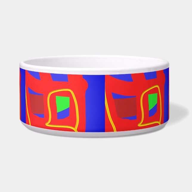 Navy blue and red abstact patterns glowing brite (Front)
