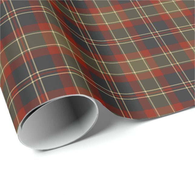 Navy Blue and Red Rustic Plaid Pattern Wrapping Paper (Roll Corner)