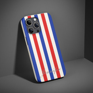 Navy Blue and Red Stripes Case-Mate Case-Mate iPhone 14 Pro Case