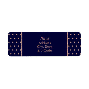 Navy Blue and Rose Gold Textured Polka Dot Pattern