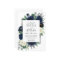 Navy Blue and Silver Elegant Ivory Floral Wedding