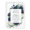 Navy Blue and Silver Elegant Ivory Floral Wedding
