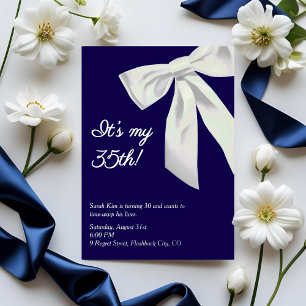 Navy Blue and Silver Foil “It’s My 30th!” Elegant 