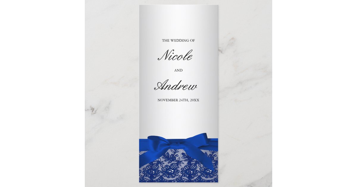 Navy Blue And Silver Lace Programme Zazzle