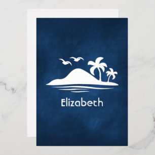 Navy Blue and Silver Tropical Bridal Shower