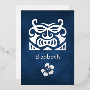 Navy Blue and Silver Tropical Bridal Shower