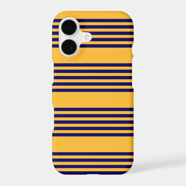Navy blue and sunny yellow five stripes pattern (Back)
