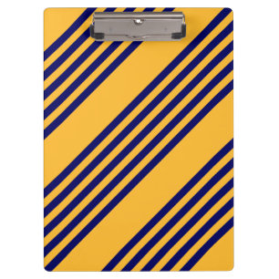 Navy blue and sunny yellow five stripes pattern clipboard