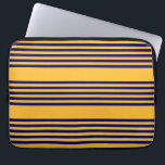 Navy blue and sunny yellow five stripes pattern laptop sleeve<br><div class="desc">Navy blue and sunny yellow five stripes pattern</div>