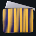 Navy blue and sunny yellow five stripes pattern laptop sleeve<br><div class="desc">Navy blue and sunny yellow five stripes pattern</div>