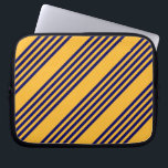 Navy blue and sunny yellow five stripes pattern laptop sleeve<br><div class="desc">Navy blue and sunny yellow five stripes pattern</div>