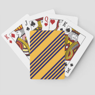 Navy blue and sunny yellow five stripes pattern playing cards