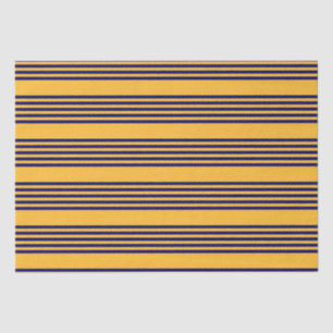 Navy blue and sunny yellow five stripes pattern tissue paper