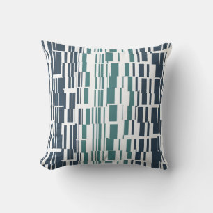 Navy Blue and Teal Green Unique Pattern Cushion