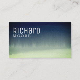 navy blue and torquoise watercolor wash abstract business card