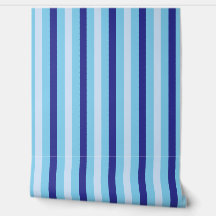 Navy Blue And Turquoise Stripes Bathroom