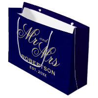 Navy blue and vanilla elegant Mr and Mrs wedding