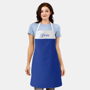 Navy Blue and White Apron