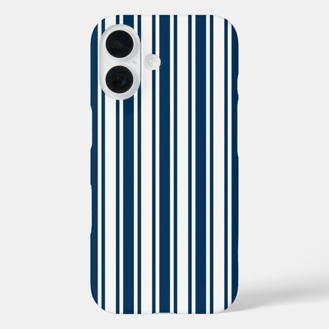 Navy blue and white candy stripes Case-Mate iPhone case (Back)
