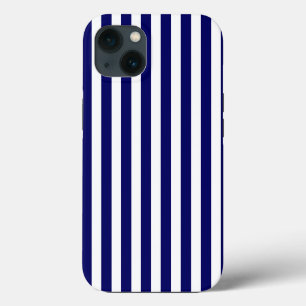 Navy blue and white candy stripes Case-Mate iPhone 13 Case