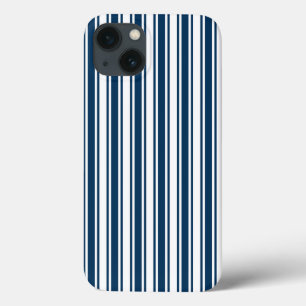 Navy blue and white candy stripes Case-Mate iPhone 13 Case
