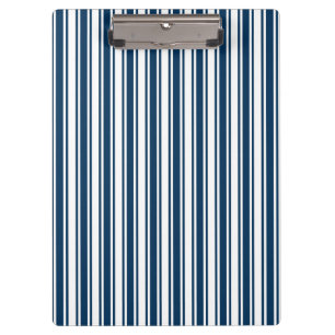 Navy blue and white candy stripes clipboard